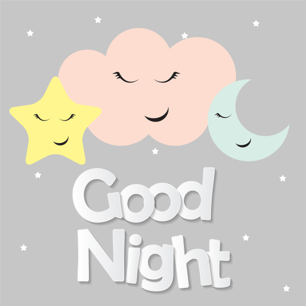 可爱的晚安孩子背景图片下载