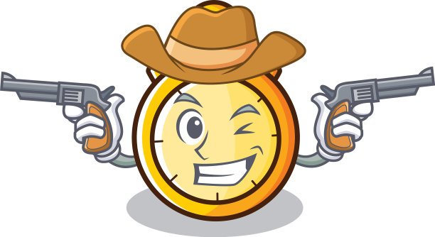 牛仔天文钟卡通人物风格图片下载