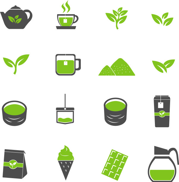 绿茶图标套装图片下载