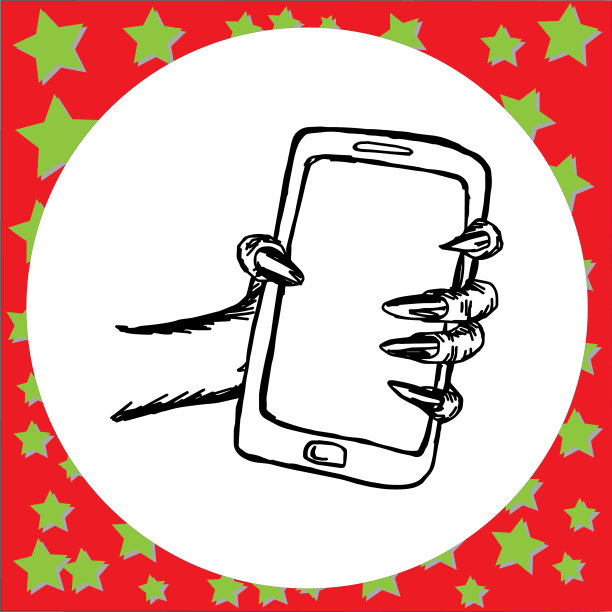 僵尸幽灵手握智能手机图片下载