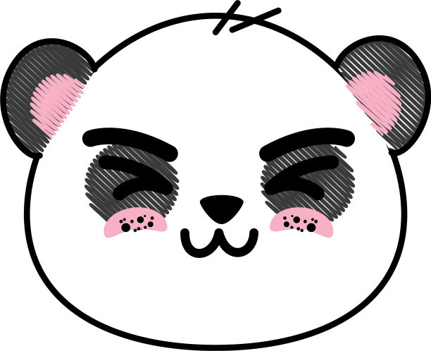 可爱的熊猫熊脸图片下载