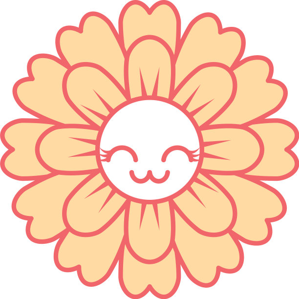 花卡哇伊卡通可爱的花瓣图片下载