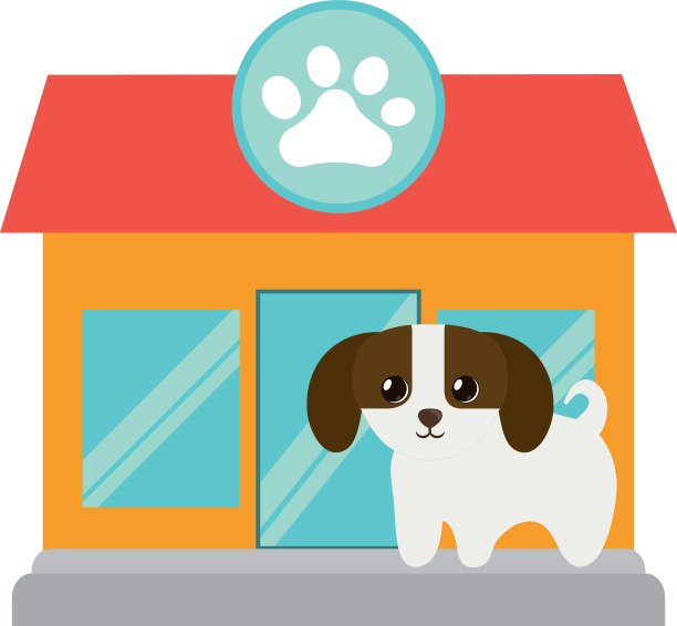 小狗小狗可爱的宠物店门面爪子图片下载