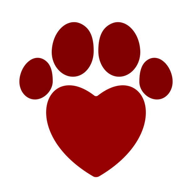 宠物图标足迹与心脏平坦和几何图片下载