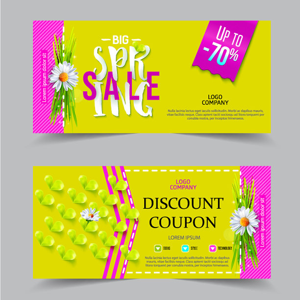 春季销售优惠券图片下载