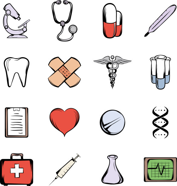 医疗图标套装卡通图片下载