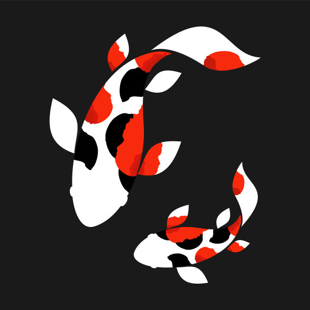 锦鲤和红日标志吉祥繁荣图片下载