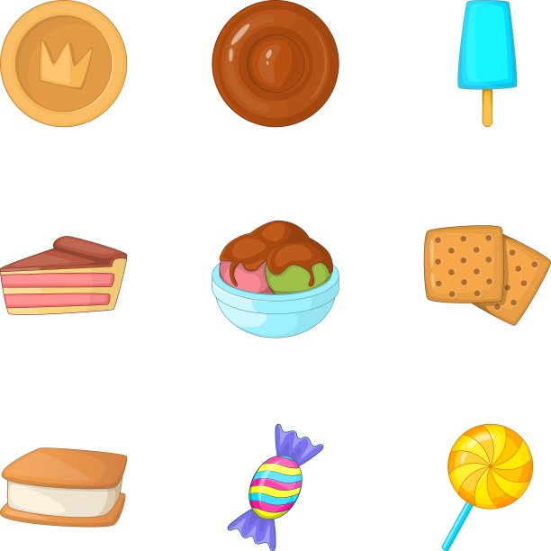 糖果图标设置卡通风格图片下载