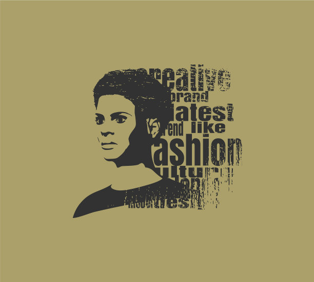 女性头像剪影时尚关键词图片下载