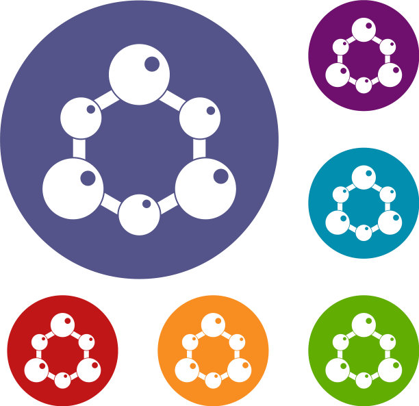 化学和物理分子图标设置图片下载
