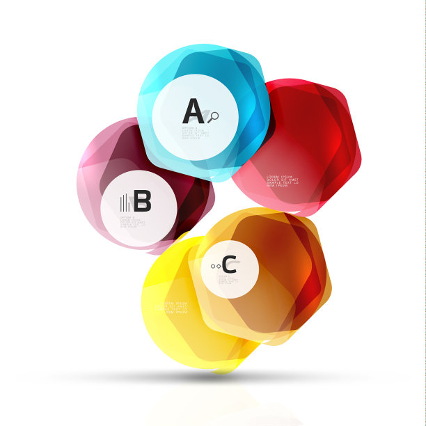 带有信息图选项的闪亮六边形图片下载