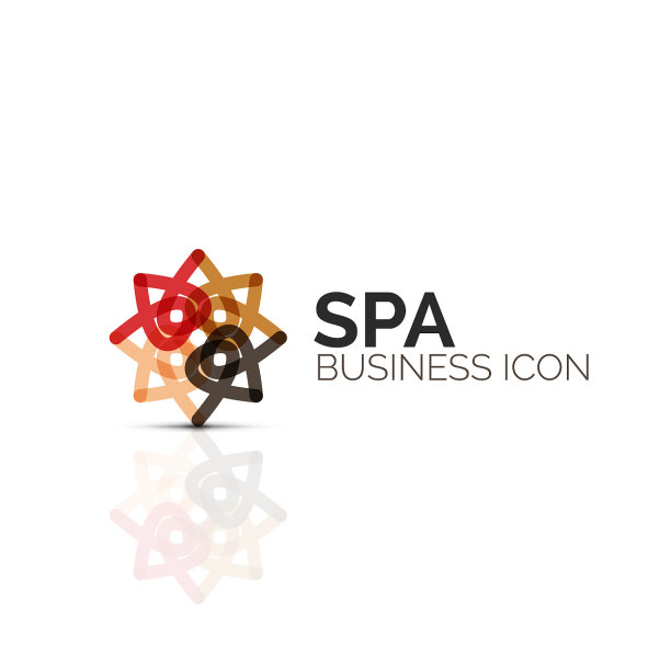 抽象的花朵或星星极简的线性图标图片下载