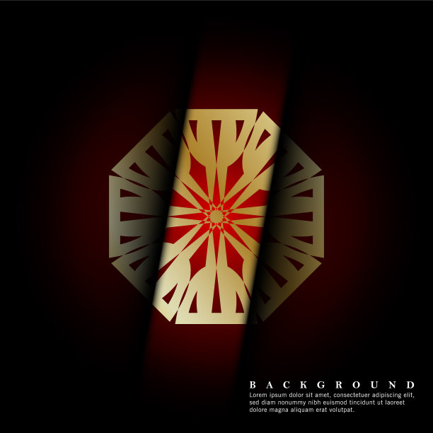 曼荼罗饰品上有深红色的背景设计图片下载