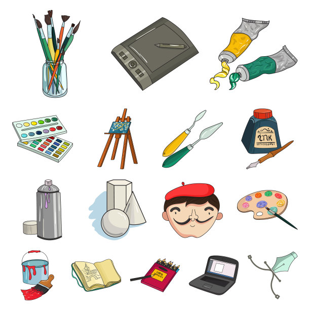 画家和绘制卡通图标设置图片下载