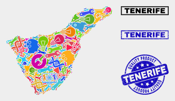 合成工具特内里费地图和质量图片下载
