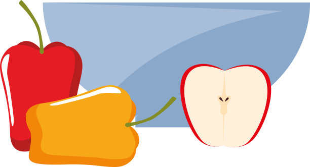 碗苹果和辣椒准备烹饪图片下载