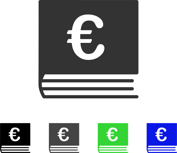 欧元记账平面图标图片下载
