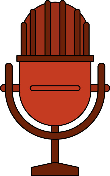 白色背景与演播室麦克风图片下载