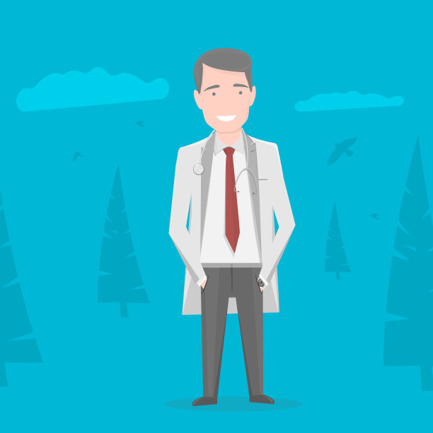 蓝底白大褂的医生图片下载