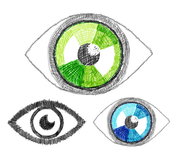 一套手绘的人眼图片下载