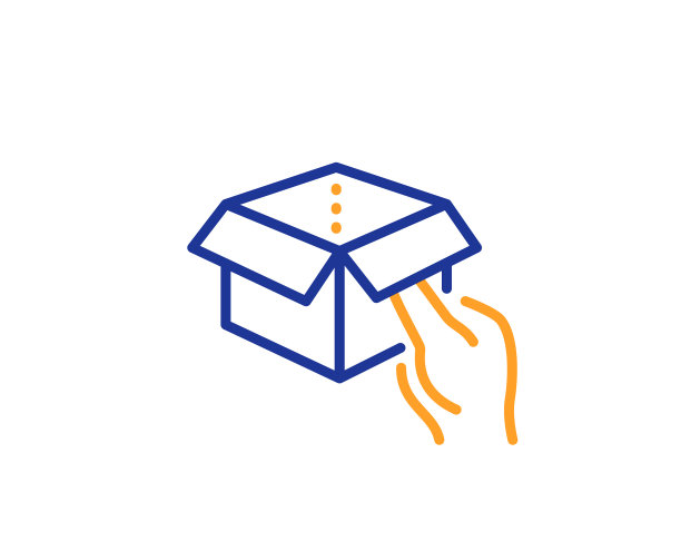 保持打开盒子，线图标，快递包裹标志图片下载