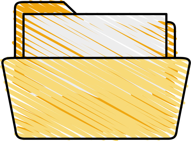 彩色蜡笔剪影的打开文件夹用图片下载