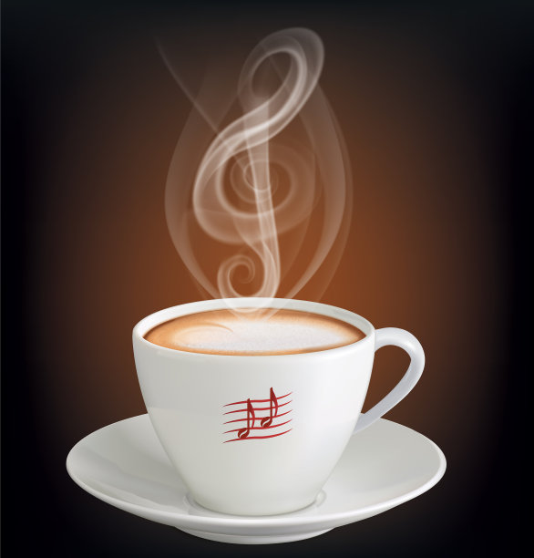 一杯有蒸汽的卡布奇诺图片下载