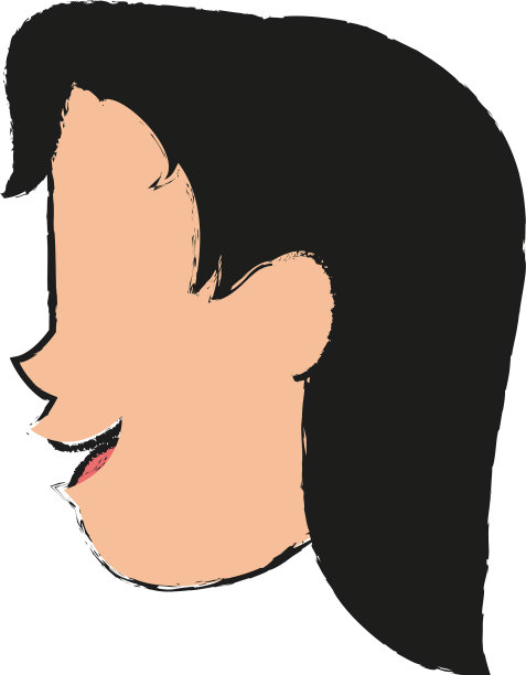 快乐的女人侧视图标形象图片下载