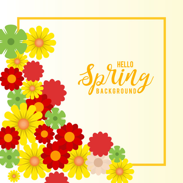 黄色框花春天的背景图片下载