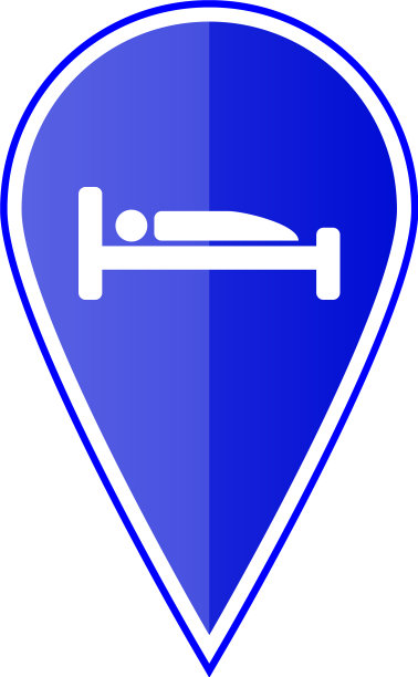 有酒店位置的蓝色地图指针图片下载