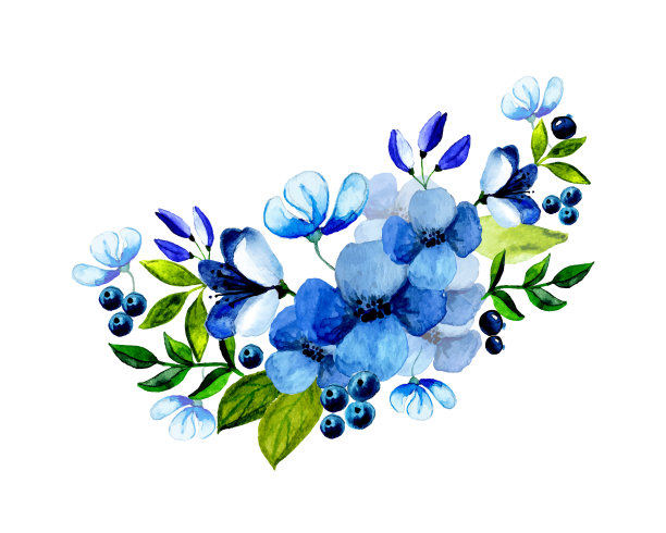 手绘水彩花束图片下载