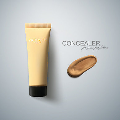 遮瑕膏包装和涂抹笔触样本图片下载