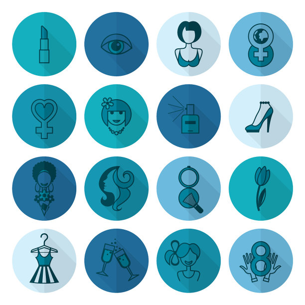 妇女节图标集图片下载