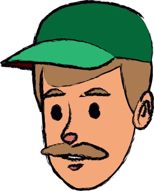 送餐员戴着帽子的工人肖像图片下载