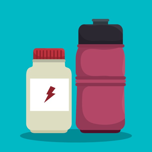 瓶水健身房孤立的图标图片下载