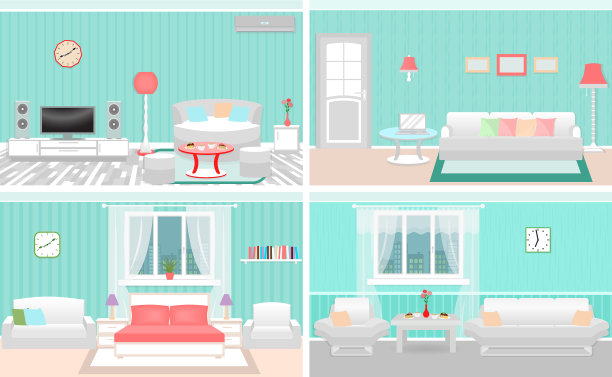 客厅内设卧室和大厅设计图片下载