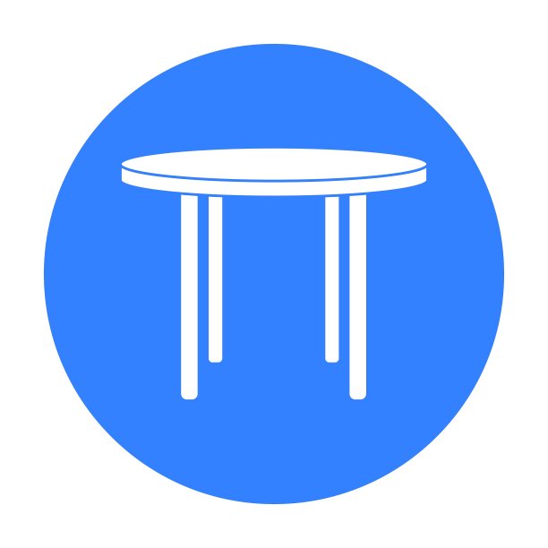 木制圆桌图标在黑色风格孤立上图片下载