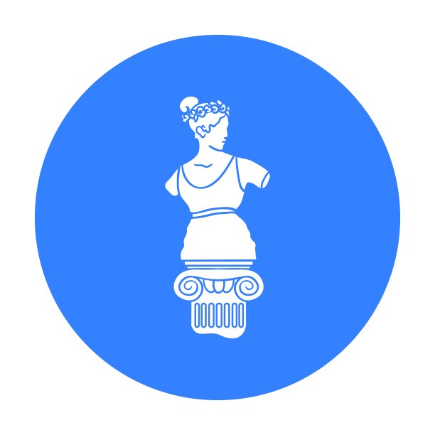 雕像图标在黑色风格孤立在白色图片下载