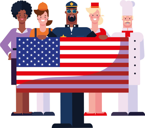 平设计的人劳动节快乐图片下载