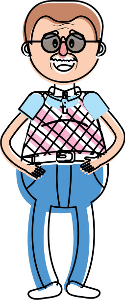 戴着眼镜，留着发型的老人图片下载