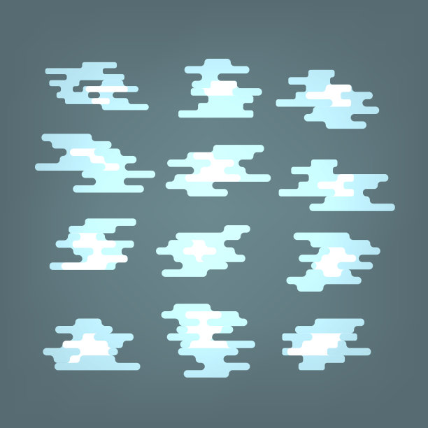 不同的抽象云彩集合平面设计图片下载