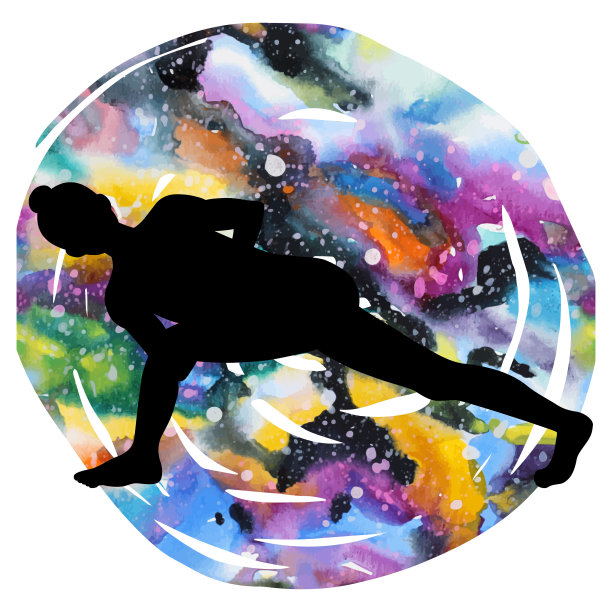 女人侧影旋转角度瑜伽姿势图片下载