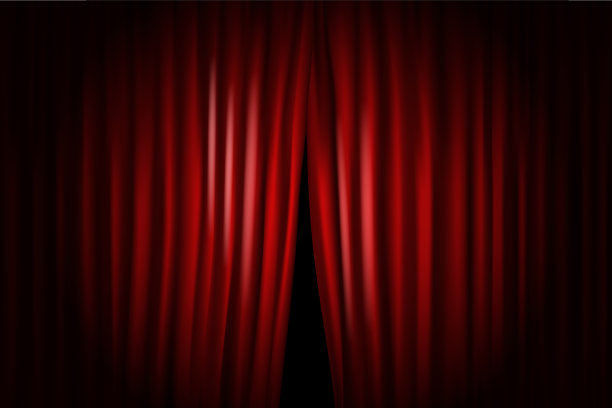 用明亮的投影仪拉开舞台幕布图片下载