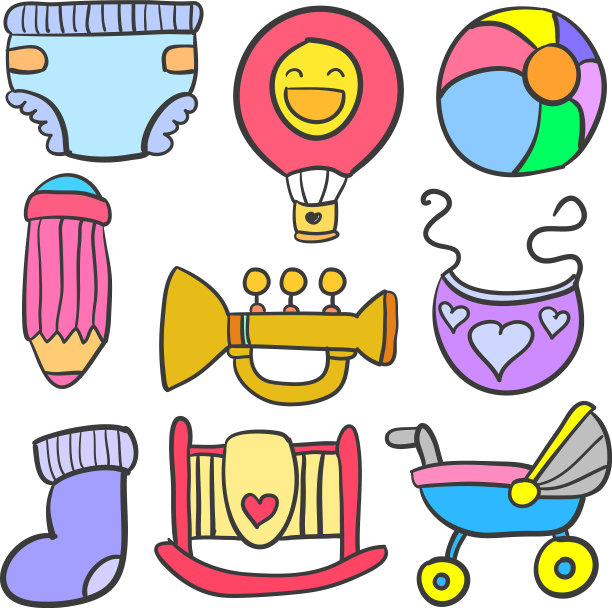 玩具集合宝宝的涂鸦图片下载