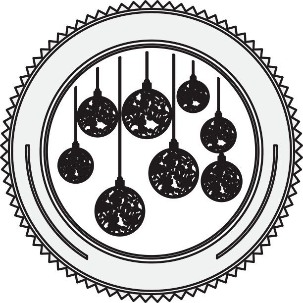 带有合集元素的圆形边框剪影图片下载