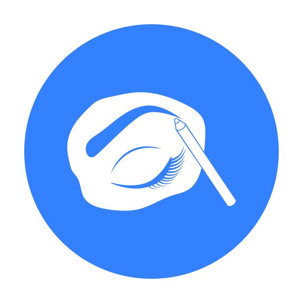 画眉毛图标在黑色风格孤立上图片下载