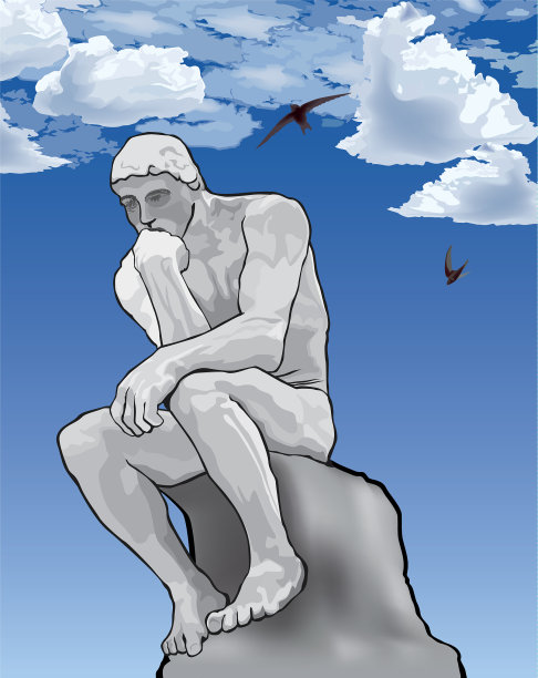 思想者的概念，思想者的雕像图片下载