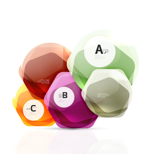 抽象几何六角形旗帜图片下载