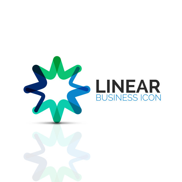 抽象的花或星形线形细线图标图片下载