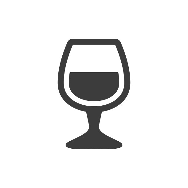 白兰地酒杯图标上的白色背景图片下载